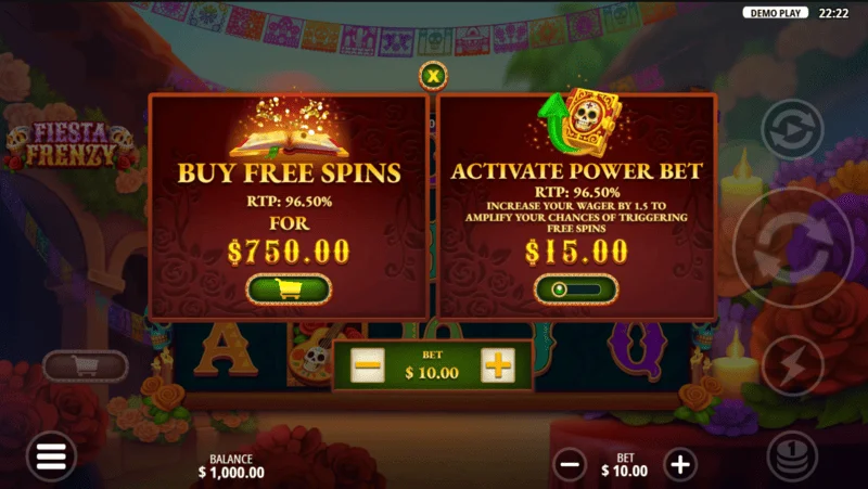 Fiesta Frenzy - Bonus Buy screen